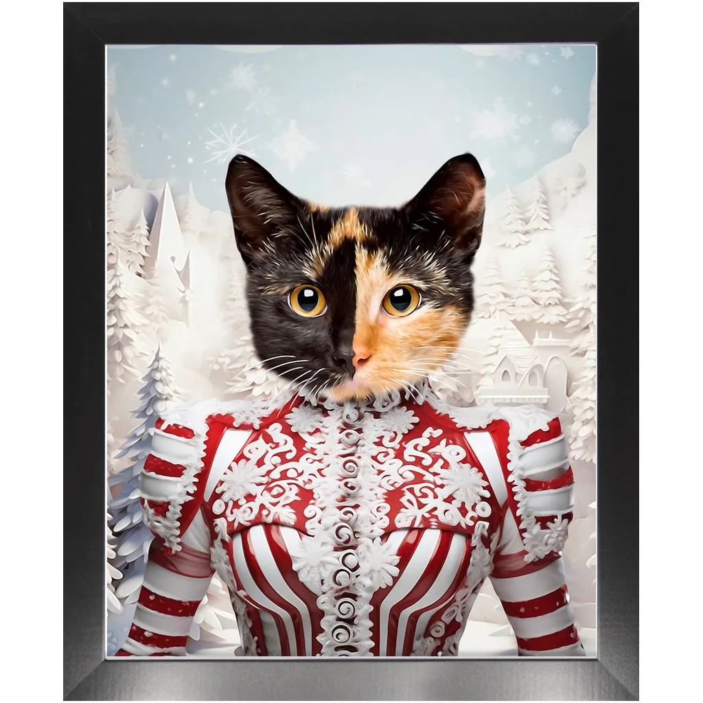 CHRISTMAS CRACKER 15 - Christmas Inspired Custom Pet Portrait Framed Satin Paper Print