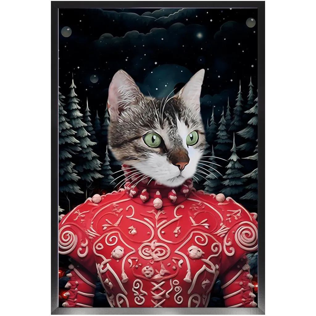 CHRISTMAS CRACKER 6 - Christmas Inspired Custom Pet Portrait Framed Satin Paper Print