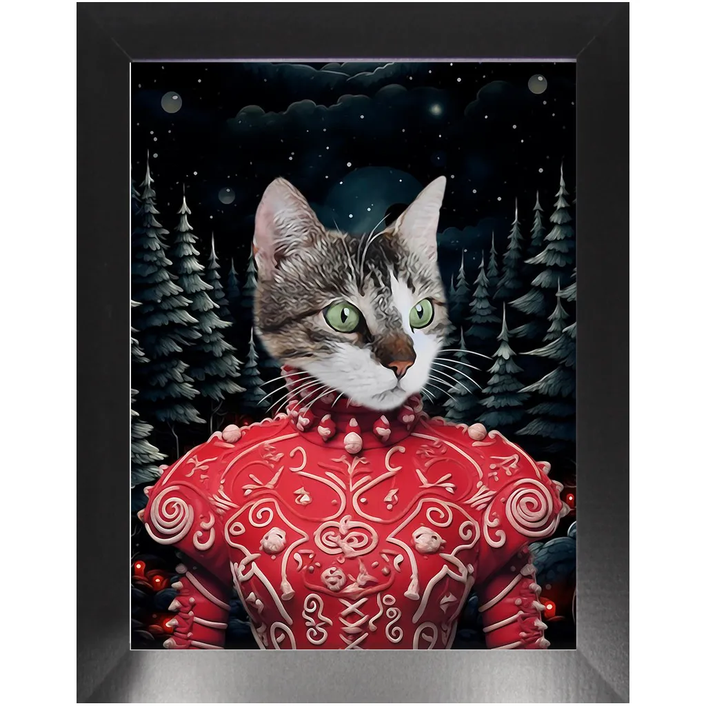 CHRISTMAS CRACKER 6 - Christmas Inspired Custom Pet Portrait Framed Satin Paper Print