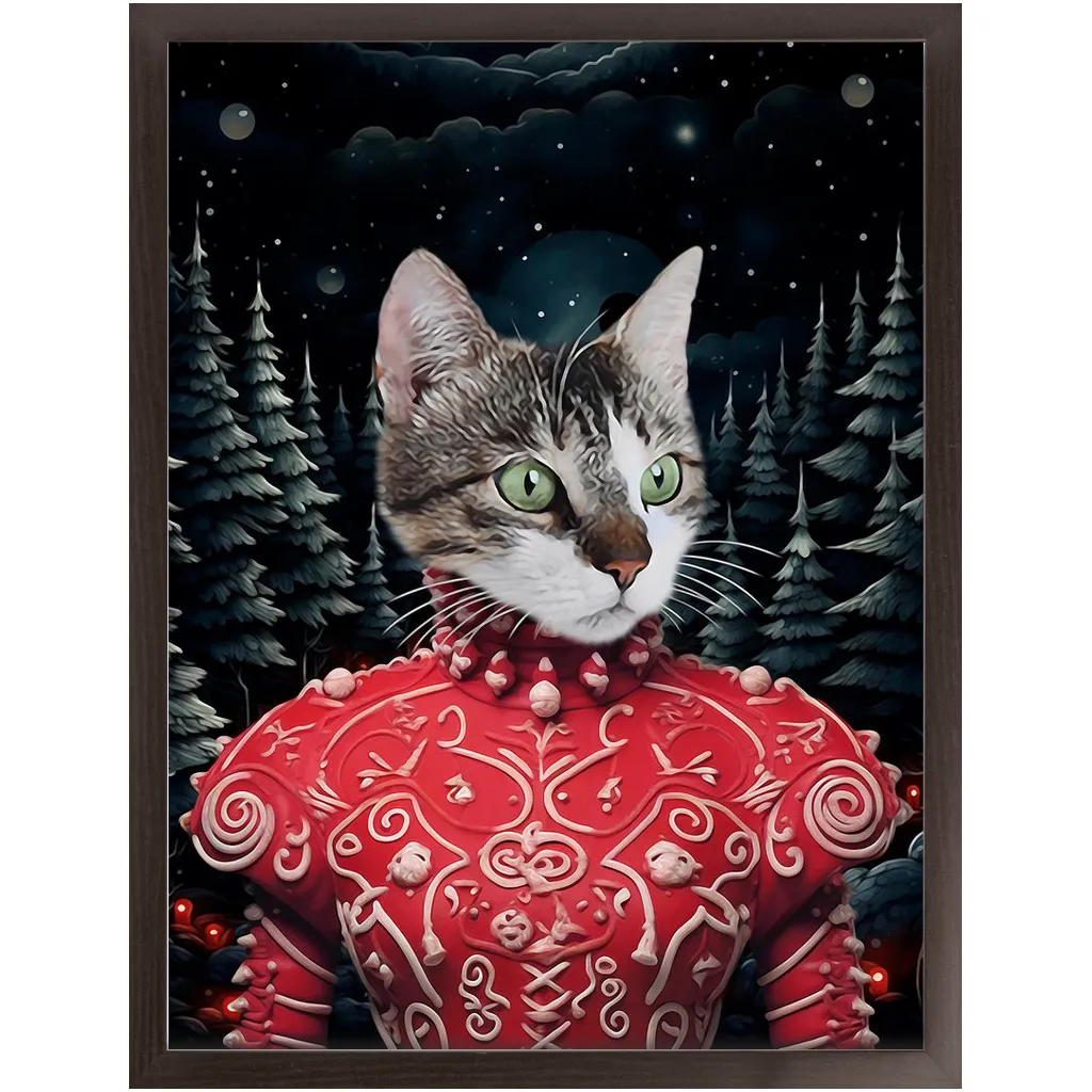 CHRISTMAS CRACKER 6 - Christmas Inspired Custom Pet Portrait Framed Satin Paper Print