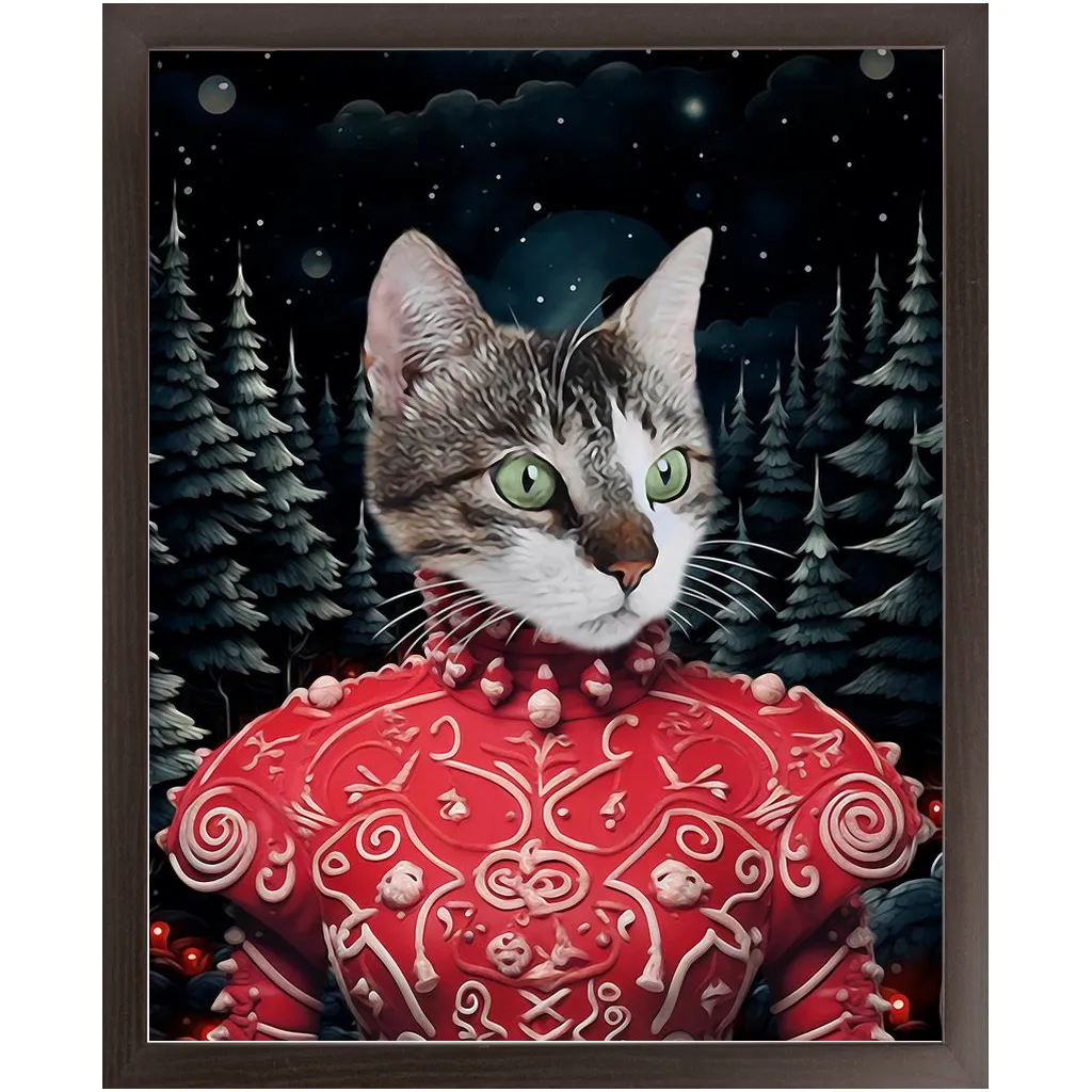 CHRISTMAS CRACKER 6 - Christmas Inspired Custom Pet Portrait Framed Satin Paper Print