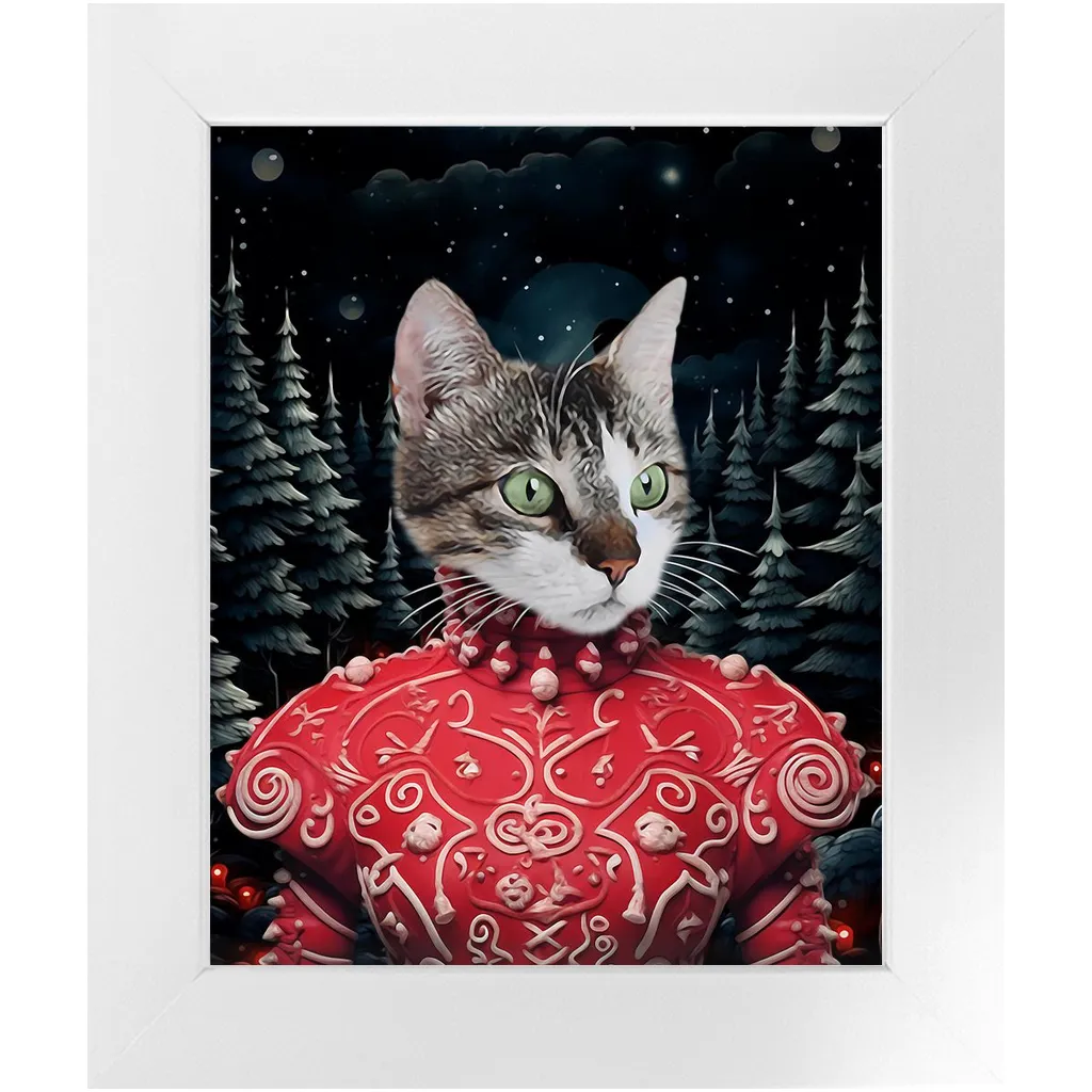 CHRISTMAS CRACKER 6 - Christmas Inspired Custom Pet Portrait Framed Satin Paper Print