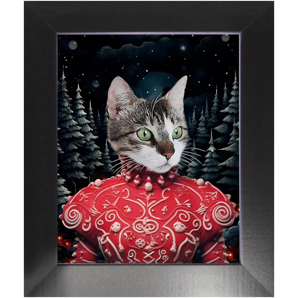 CHRISTMAS CRACKER 6 - Christmas Inspired Custom Pet Portrait Framed Satin Paper Print