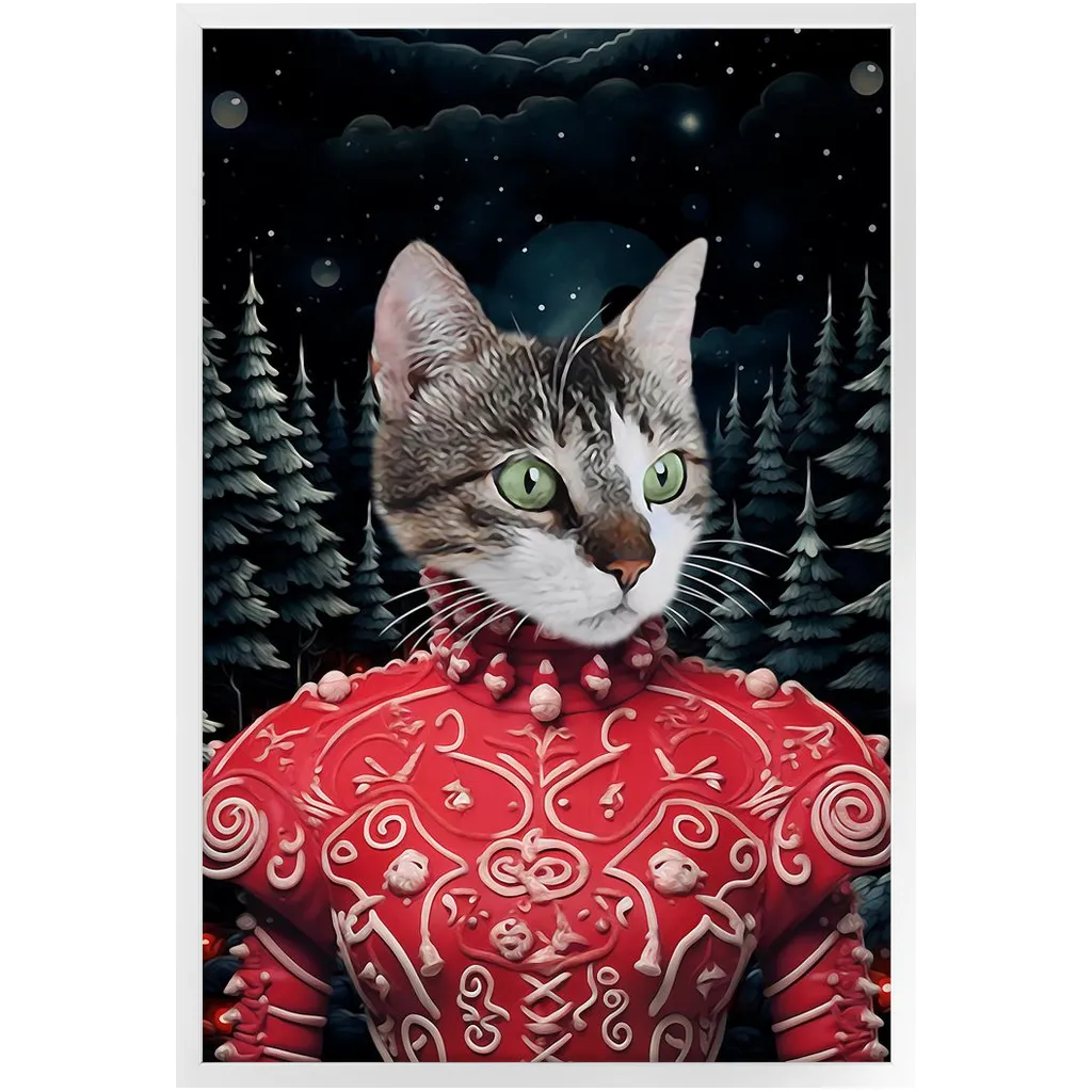 CHRISTMAS CRACKER 6 - Christmas Inspired Custom Pet Portrait Framed Satin Paper Print