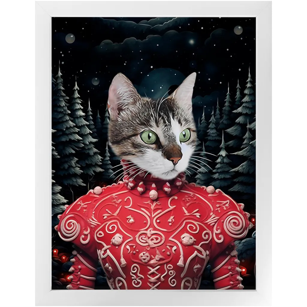 CHRISTMAS CRACKER 6 - Christmas Inspired Custom Pet Portrait Framed Satin Paper Print