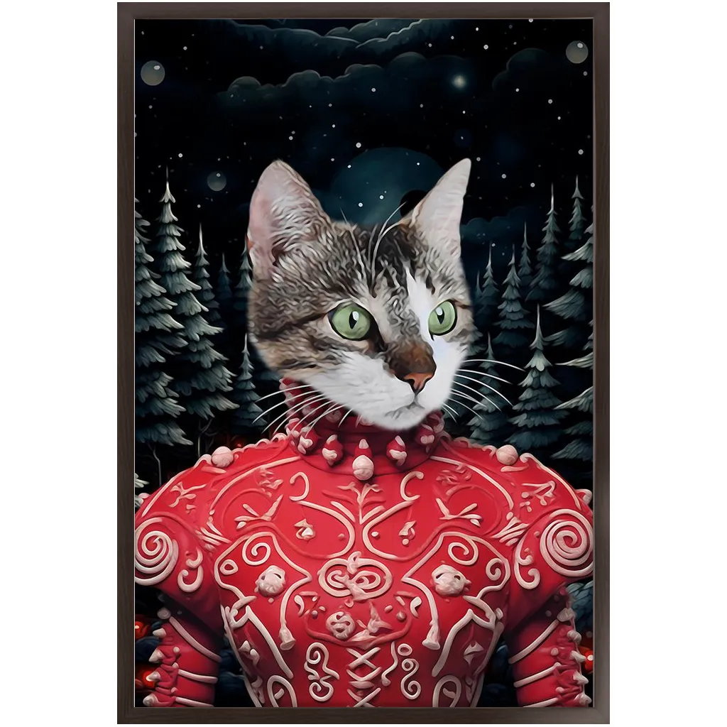 CHRISTMAS CRACKER 6 - Christmas Inspired Custom Pet Portrait Framed Satin Paper Print