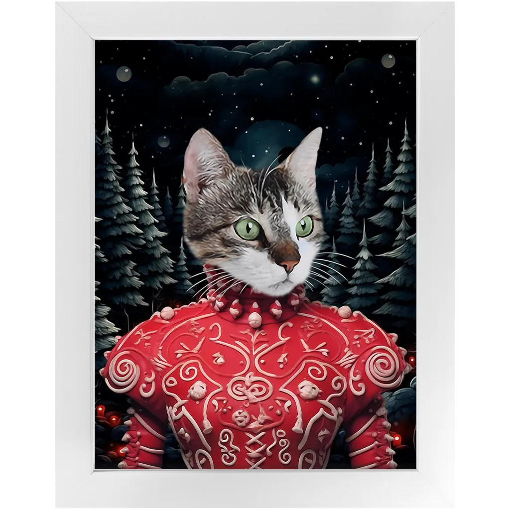 CHRISTMAS CRACKER 6 - Christmas Inspired Custom Pet Portrait Framed Satin Paper Print