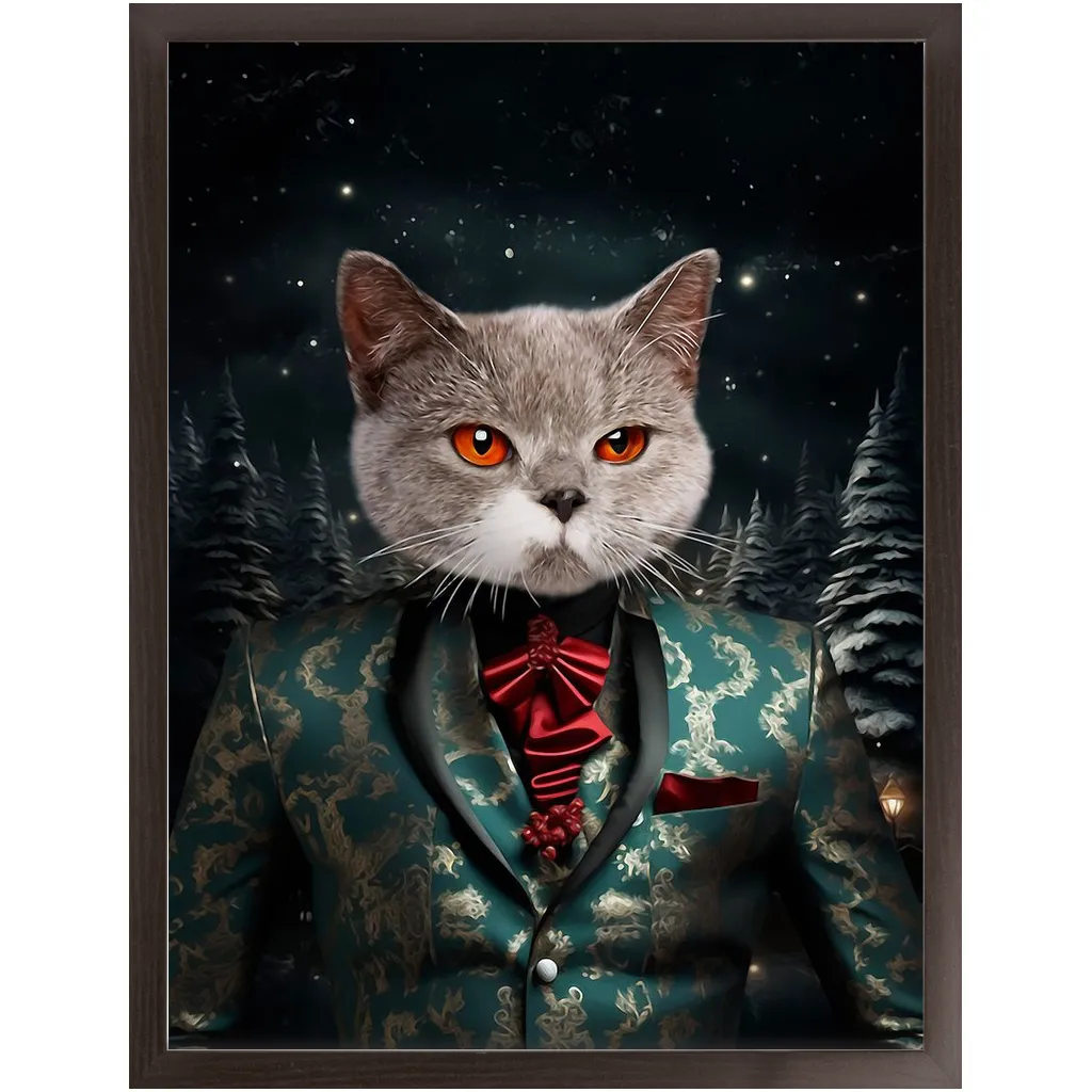 CHRISTMAS CRACKER 7 - Christmas Inspired Custom Pet Portrait Framed Satin Paper Print