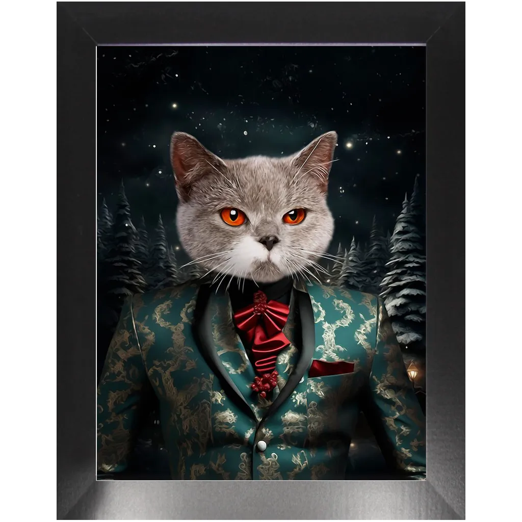 CHRISTMAS CRACKER 7 - Christmas Inspired Custom Pet Portrait Framed Satin Paper Print