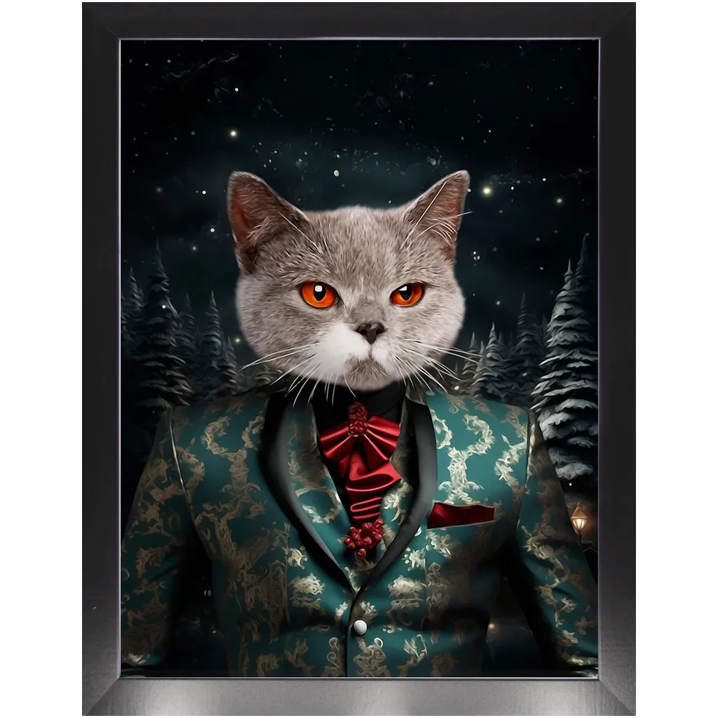 CHRISTMAS CRACKER 7 - Christmas Inspired Custom Pet Portrait Framed Satin Paper Print