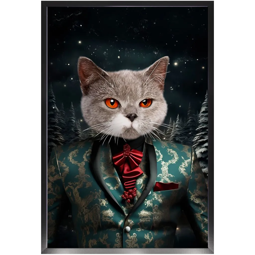 CHRISTMAS CRACKER 7 - Christmas Inspired Custom Pet Portrait Framed Satin Paper Print