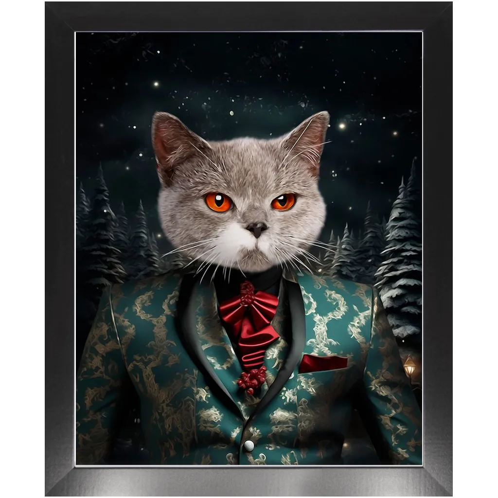 CHRISTMAS CRACKER 7 - Christmas Inspired Custom Pet Portrait Framed Satin Paper Print