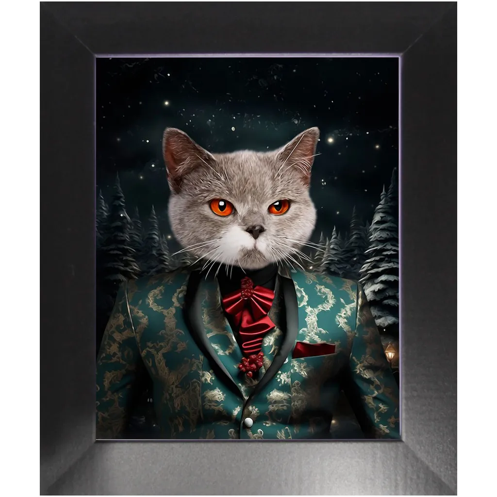 CHRISTMAS CRACKER 7 - Christmas Inspired Custom Pet Portrait Framed Satin Paper Print