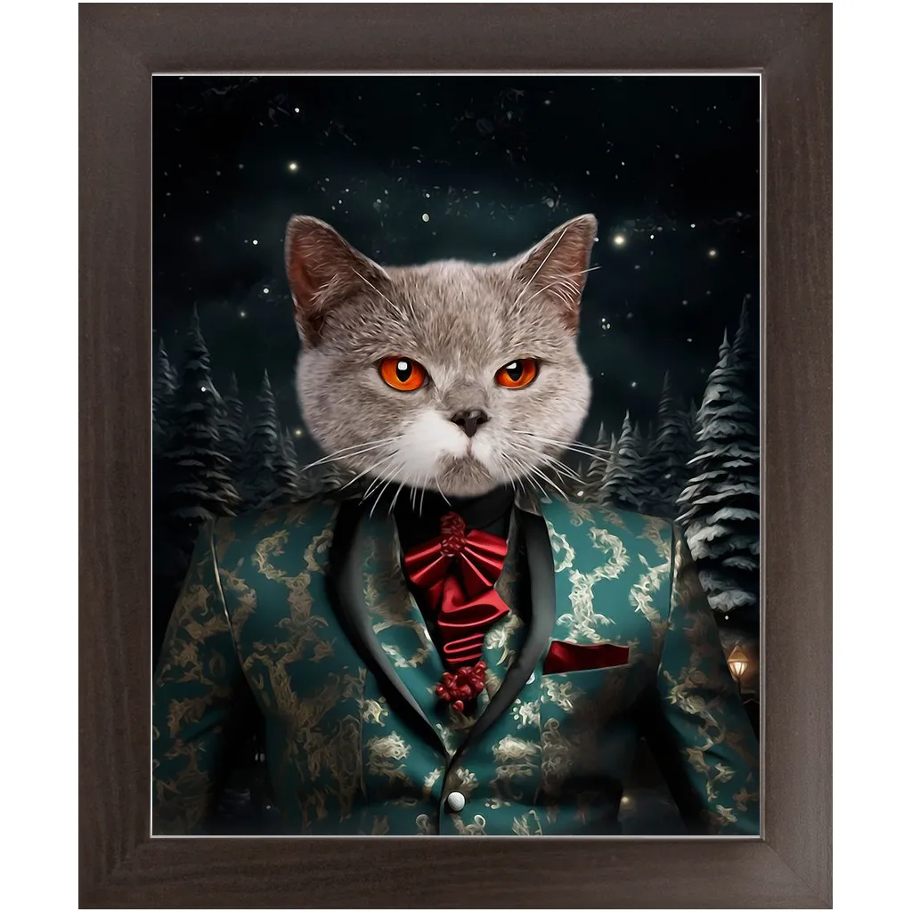 CHRISTMAS CRACKER 7 - Christmas Inspired Custom Pet Portrait Framed Satin Paper Print