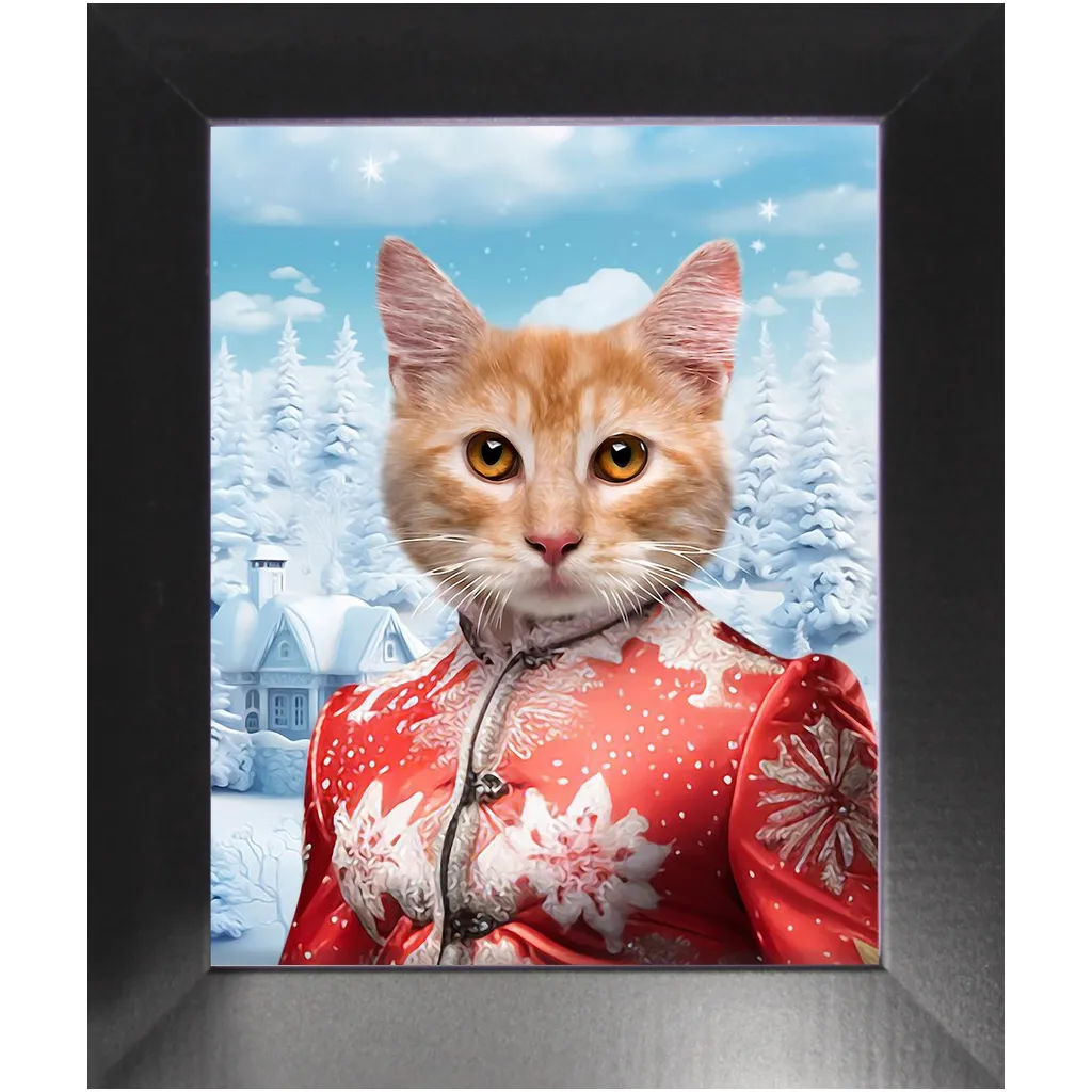 CHRISTMAS CRACKER 9 - Christmas Inspired Custom Pet Portrait Framed Satin Paper Print