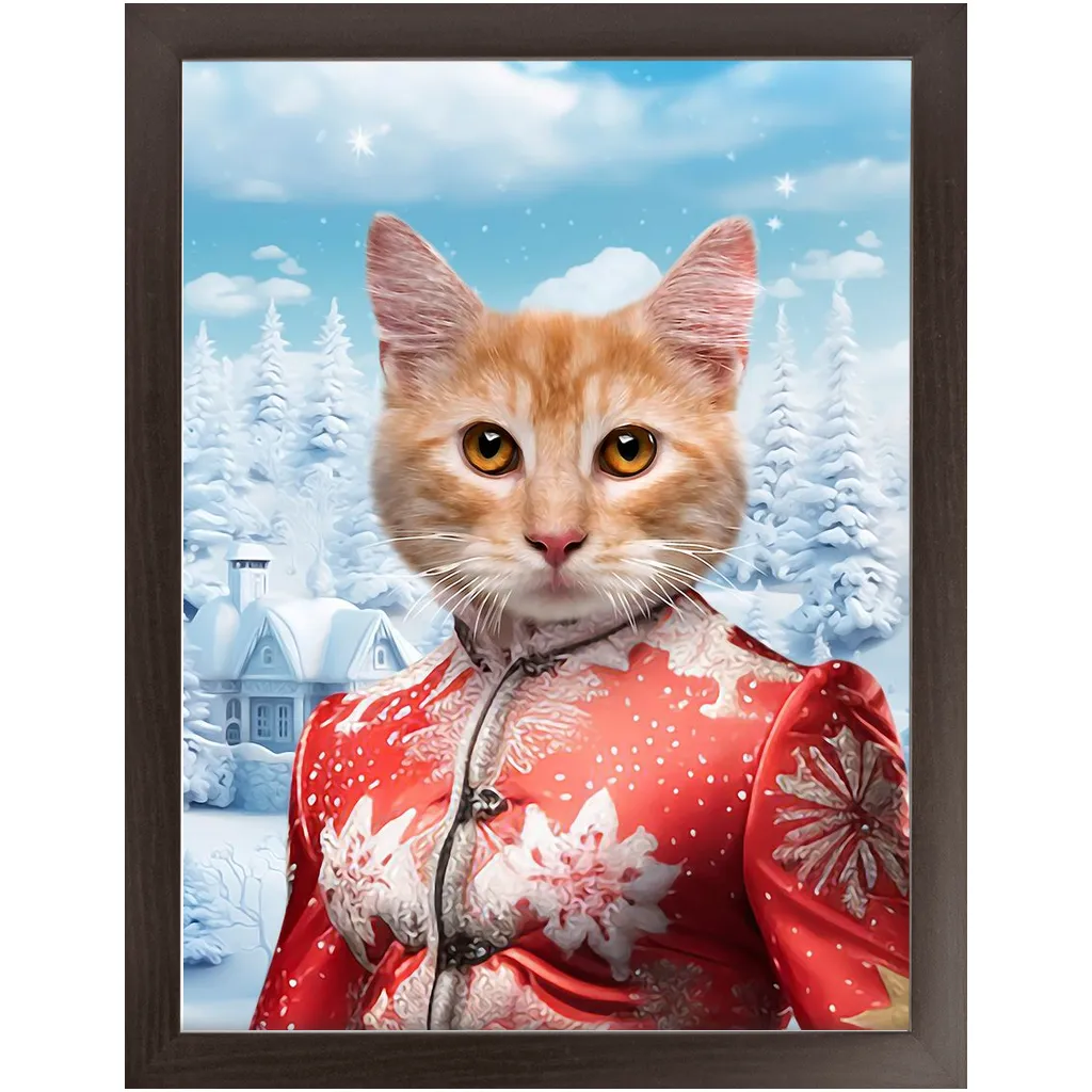 CHRISTMAS CRACKER 9 - Christmas Inspired Custom Pet Portrait Framed Satin Paper Print