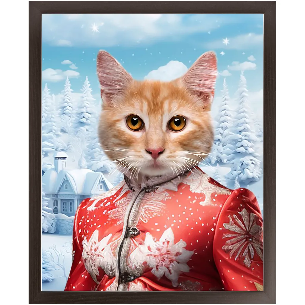 CHRISTMAS CRACKER 9 - Christmas Inspired Custom Pet Portrait Framed Satin Paper Print