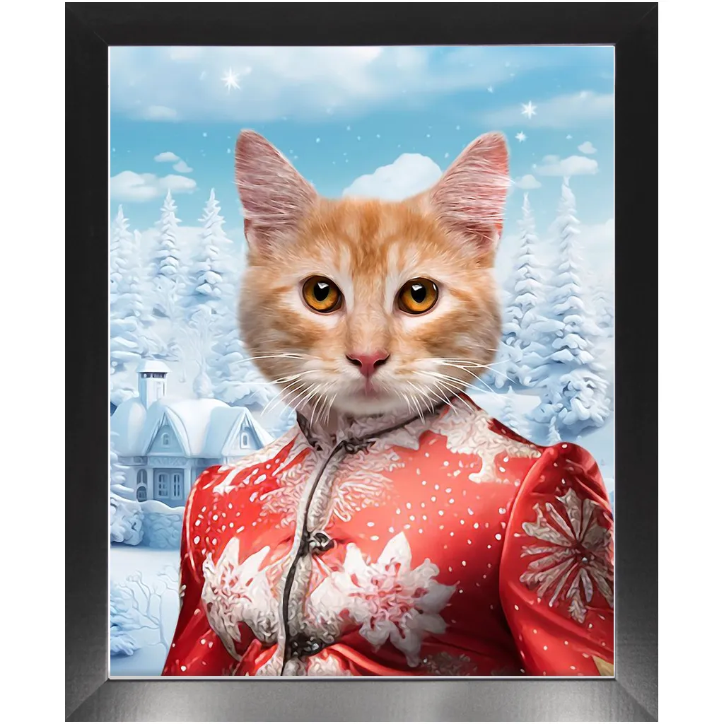 CHRISTMAS CRACKER 9 - Christmas Inspired Custom Pet Portrait Framed Satin Paper Print