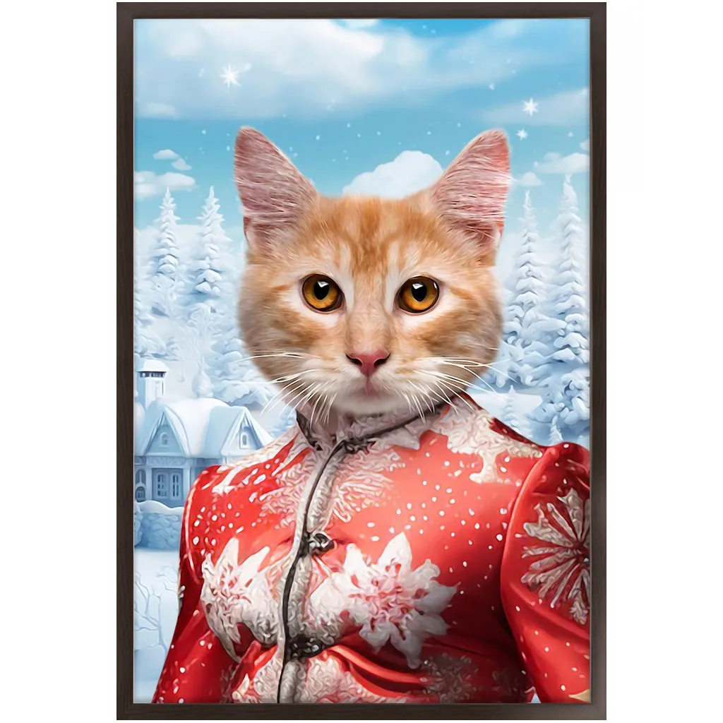 CHRISTMAS CRACKER 9 - Christmas Inspired Custom Pet Portrait Framed Satin Paper Print