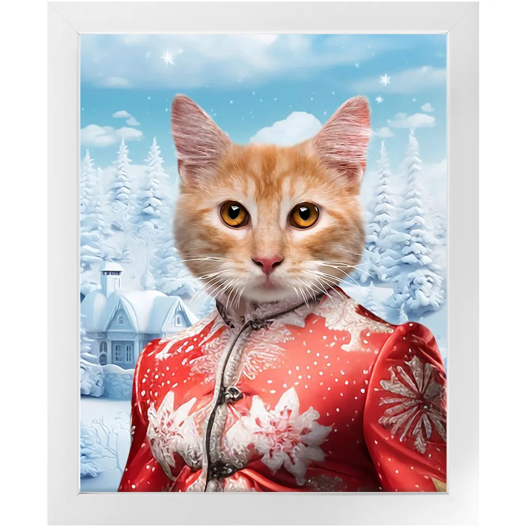 CHRISTMAS CRACKER 9 - Christmas Inspired Custom Pet Portrait Framed Satin Paper Print