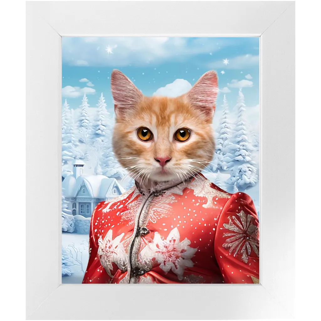 CHRISTMAS CRACKER 9 - Christmas Inspired Custom Pet Portrait Framed Satin Paper Print