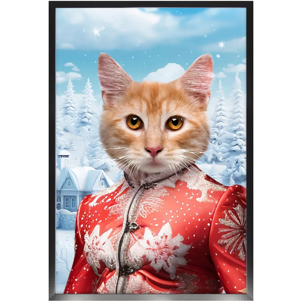 CHRISTMAS CRACKER 9 - Christmas Inspired Custom Pet Portrait Framed Satin Paper Print