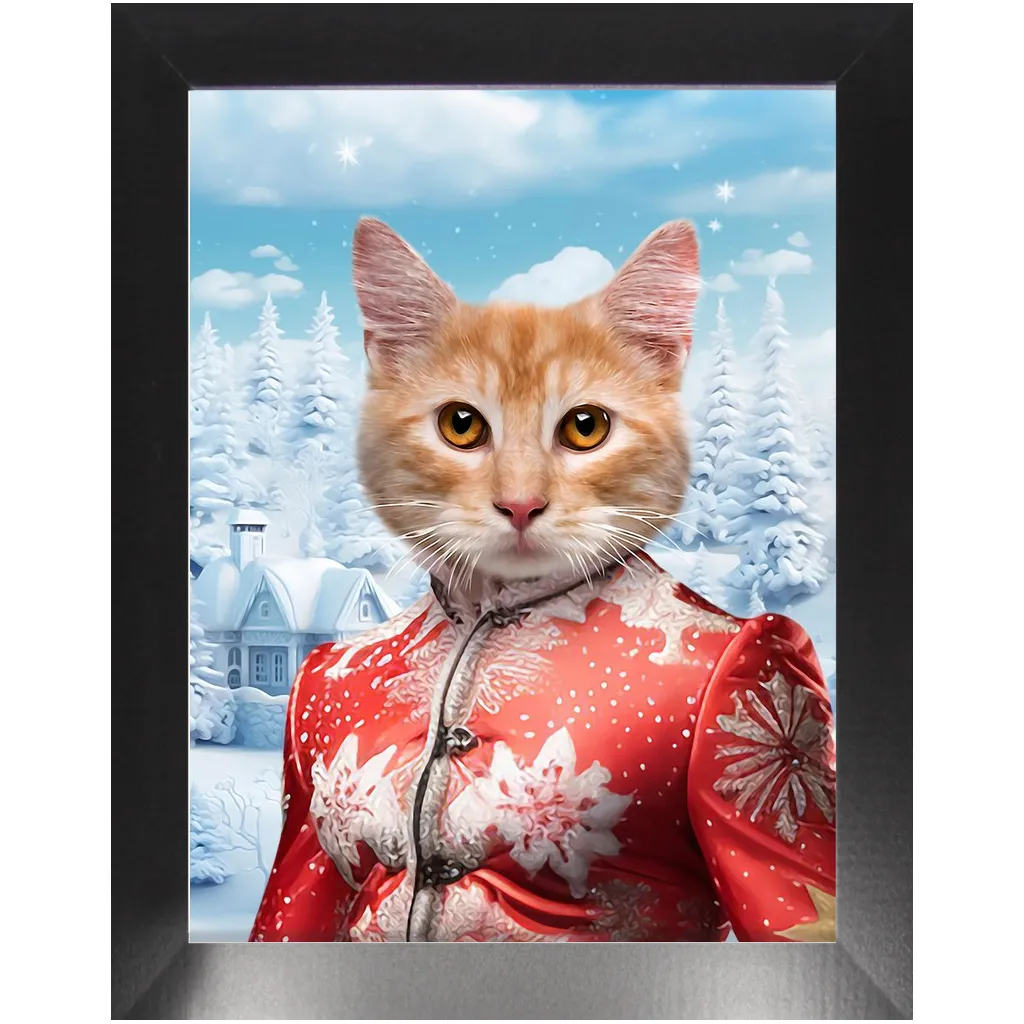 CHRISTMAS CRACKER 9 - Christmas Inspired Custom Pet Portrait Framed Satin Paper Print