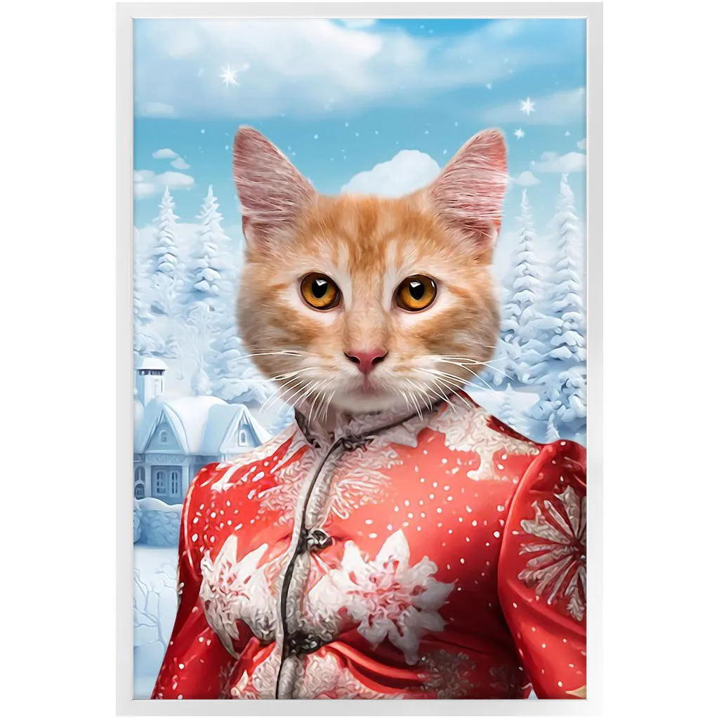 CHRISTMAS CRACKER 9 - Christmas Inspired Custom Pet Portrait Framed Satin Paper Print