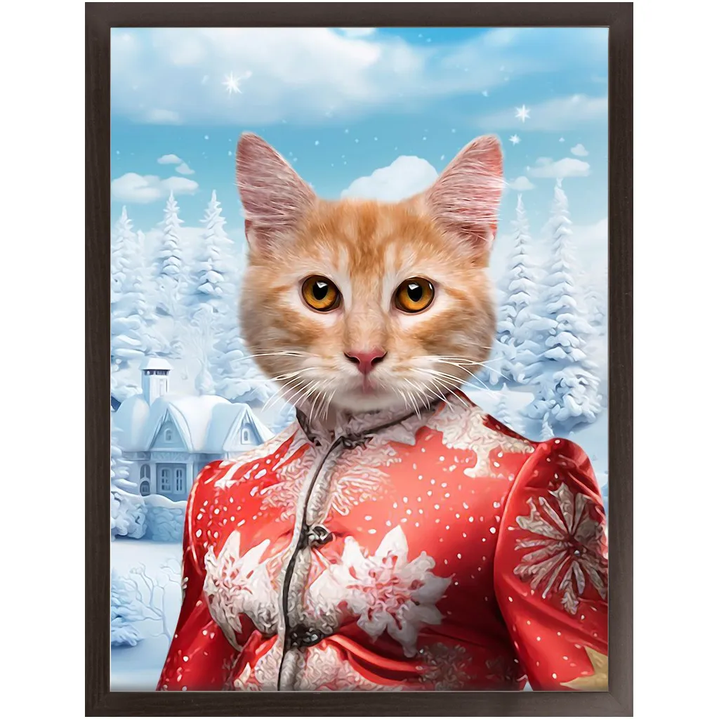 CHRISTMAS CRACKER 9 - Christmas Inspired Custom Pet Portrait Framed Satin Paper Print