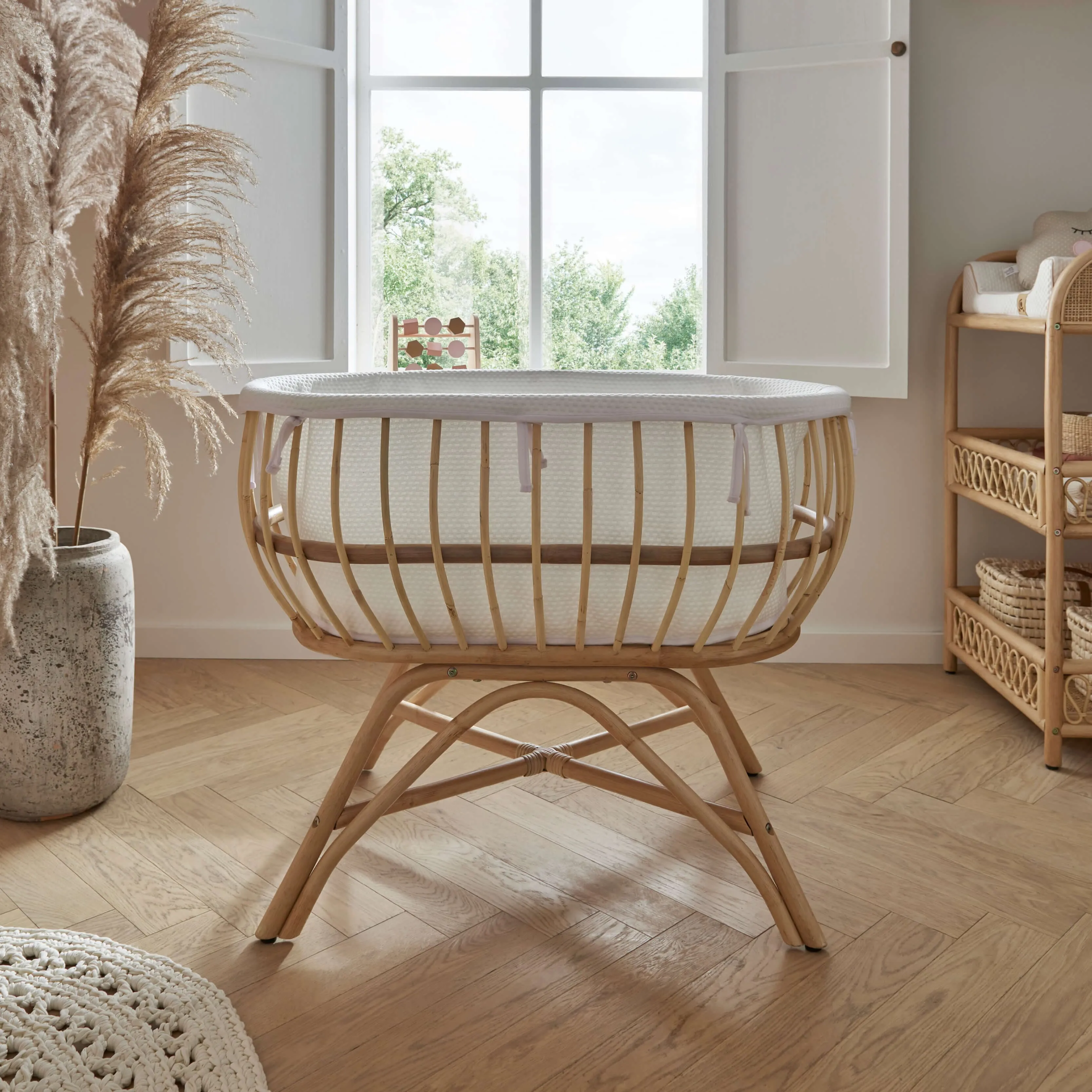 CuddleCo Aria Crib & Changer Room Set - Rattan