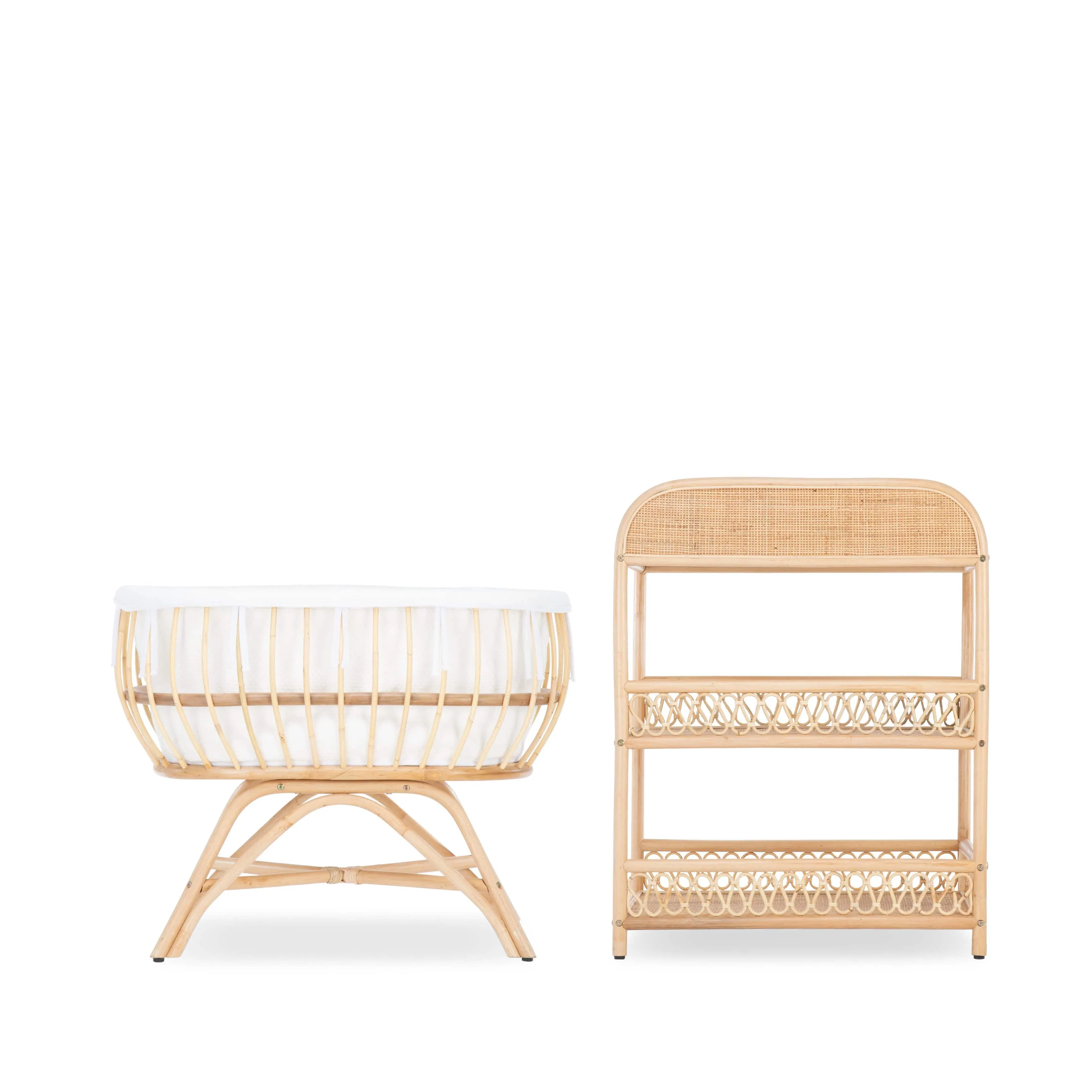 CuddleCo Aria Crib & Changer Room Set - Rattan