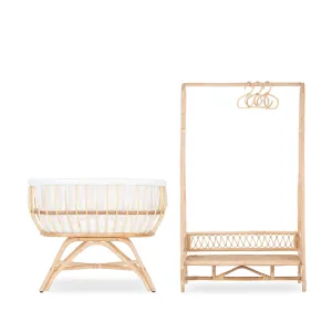 CuddleCo Aria Crib & Clothes Rail Room Set - Rattan