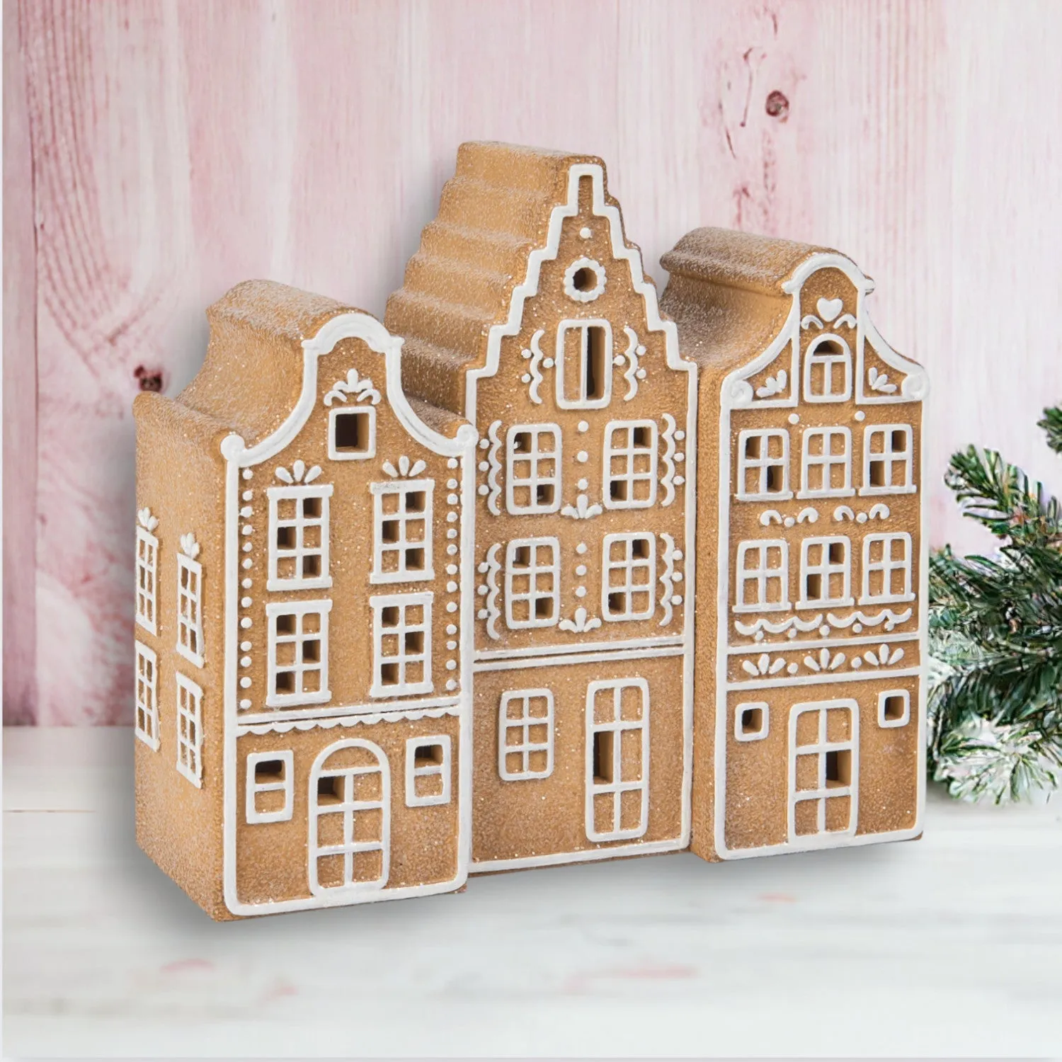 December Diamonds Gingerbread Village 8.5-Inch Gingerbread Brownstones