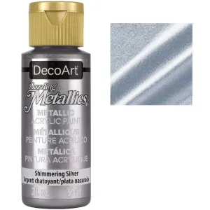 DecoArt Dazzling Metallics Acrylic Paint - Shimmering Silver