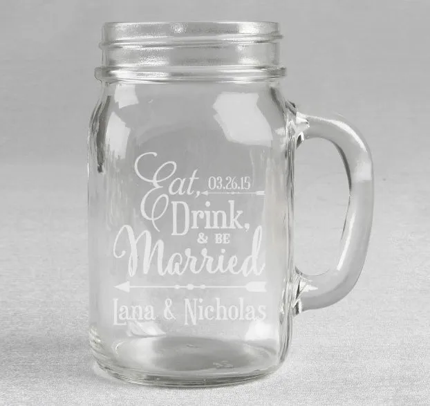 Eat, Drink and Be Married Wedding Mason Jars - (Set of 4)