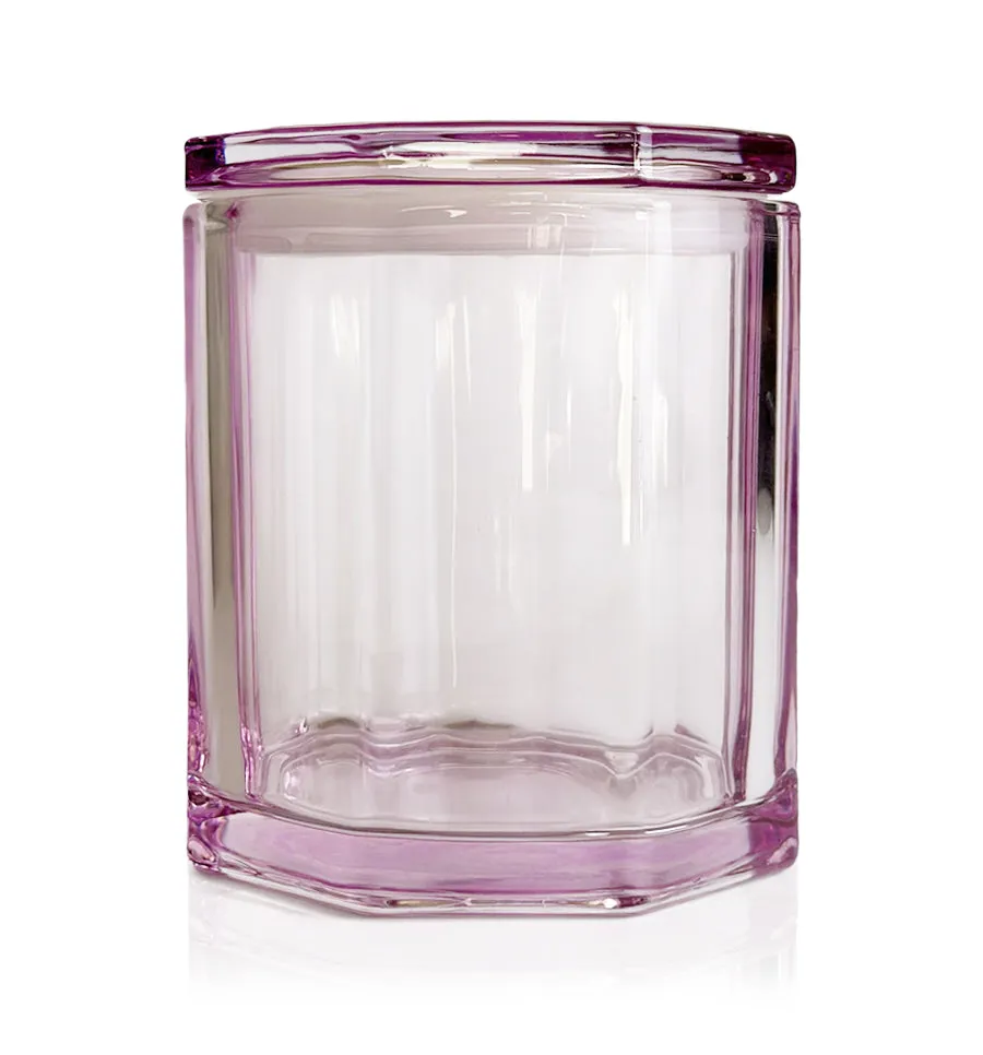 Elaine Purple Glass Candle Jar with Lid 600mls