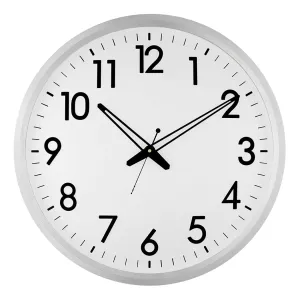 Elica 16-inch Office Wall Clock - Classic (Step Movement, White Frame) (White)