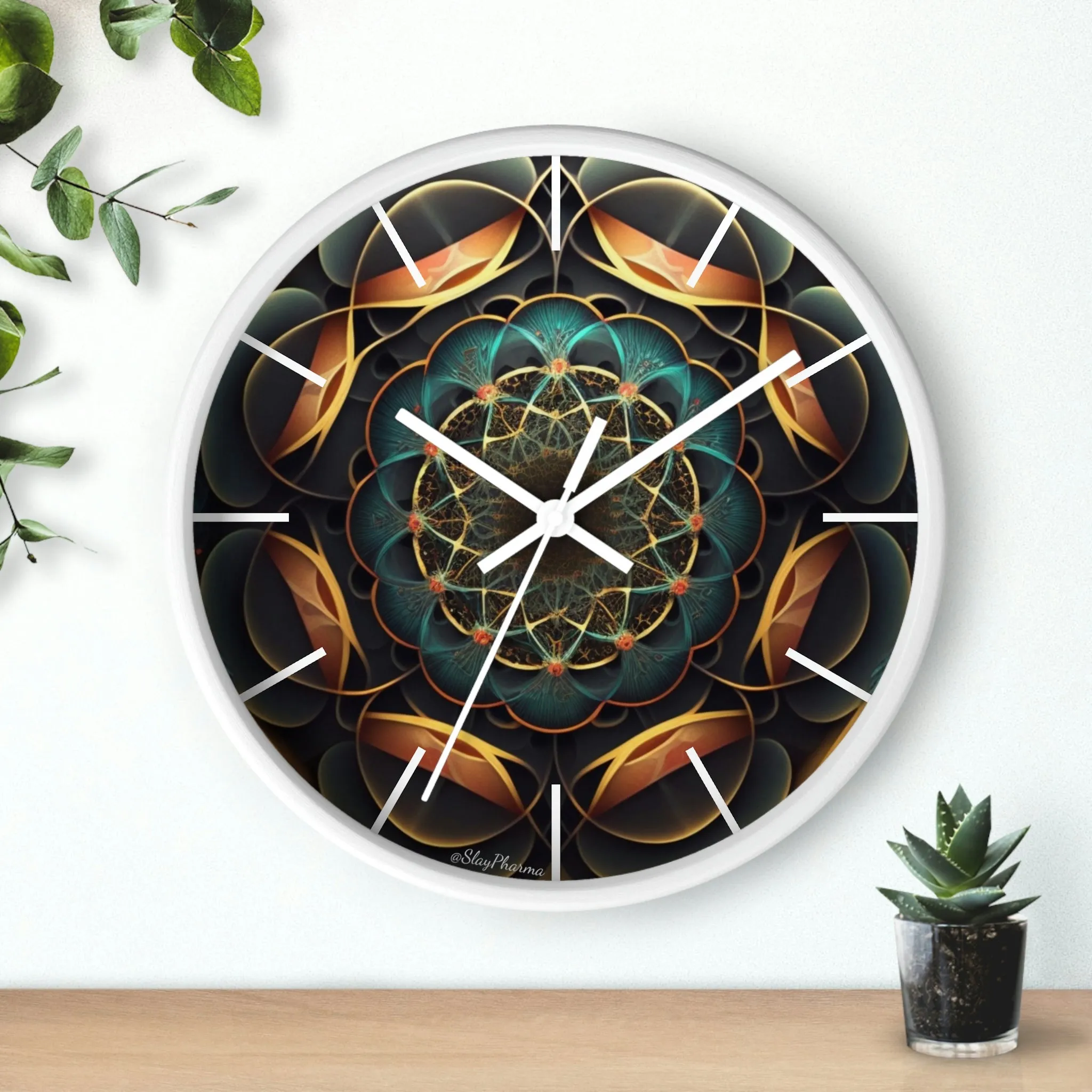 Geometric Congruence Masonic Wall Clock w/ lines