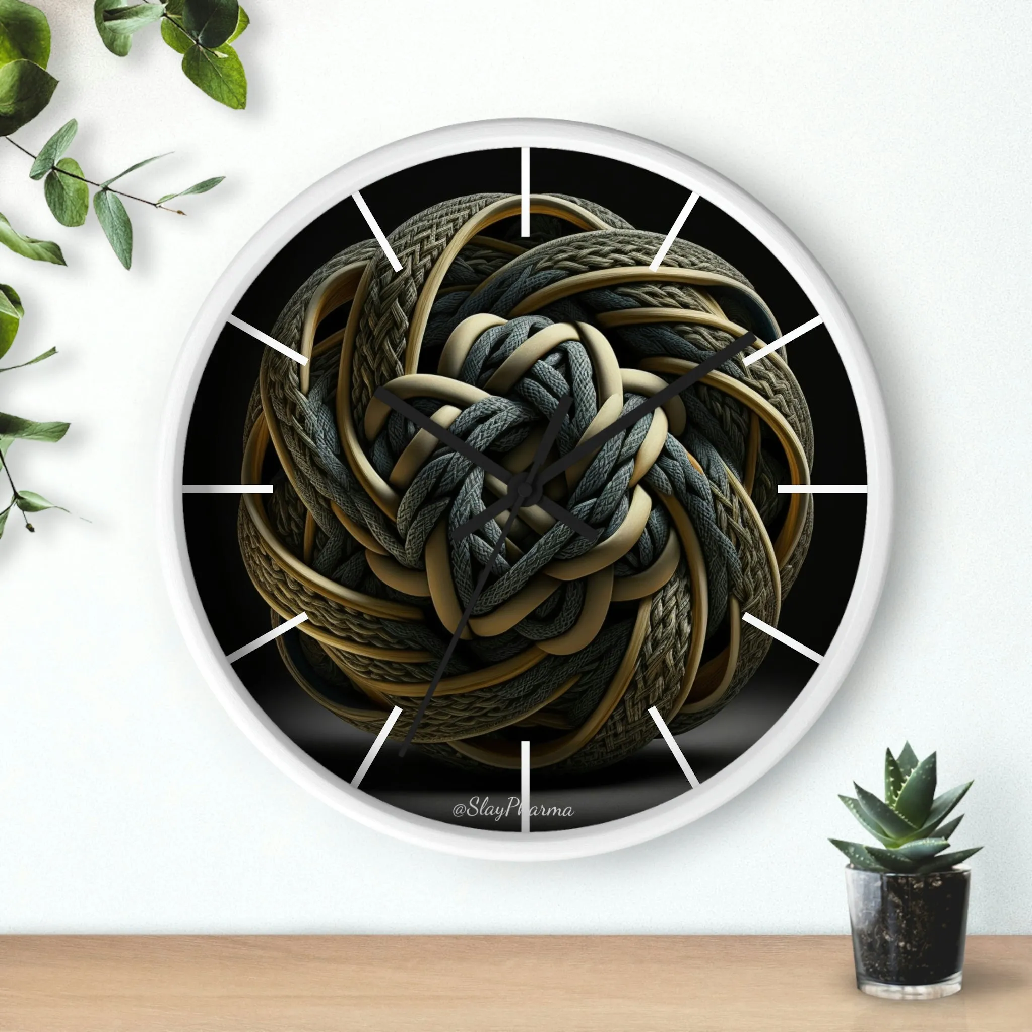 Geometric Wall Clock #10 w/ lines