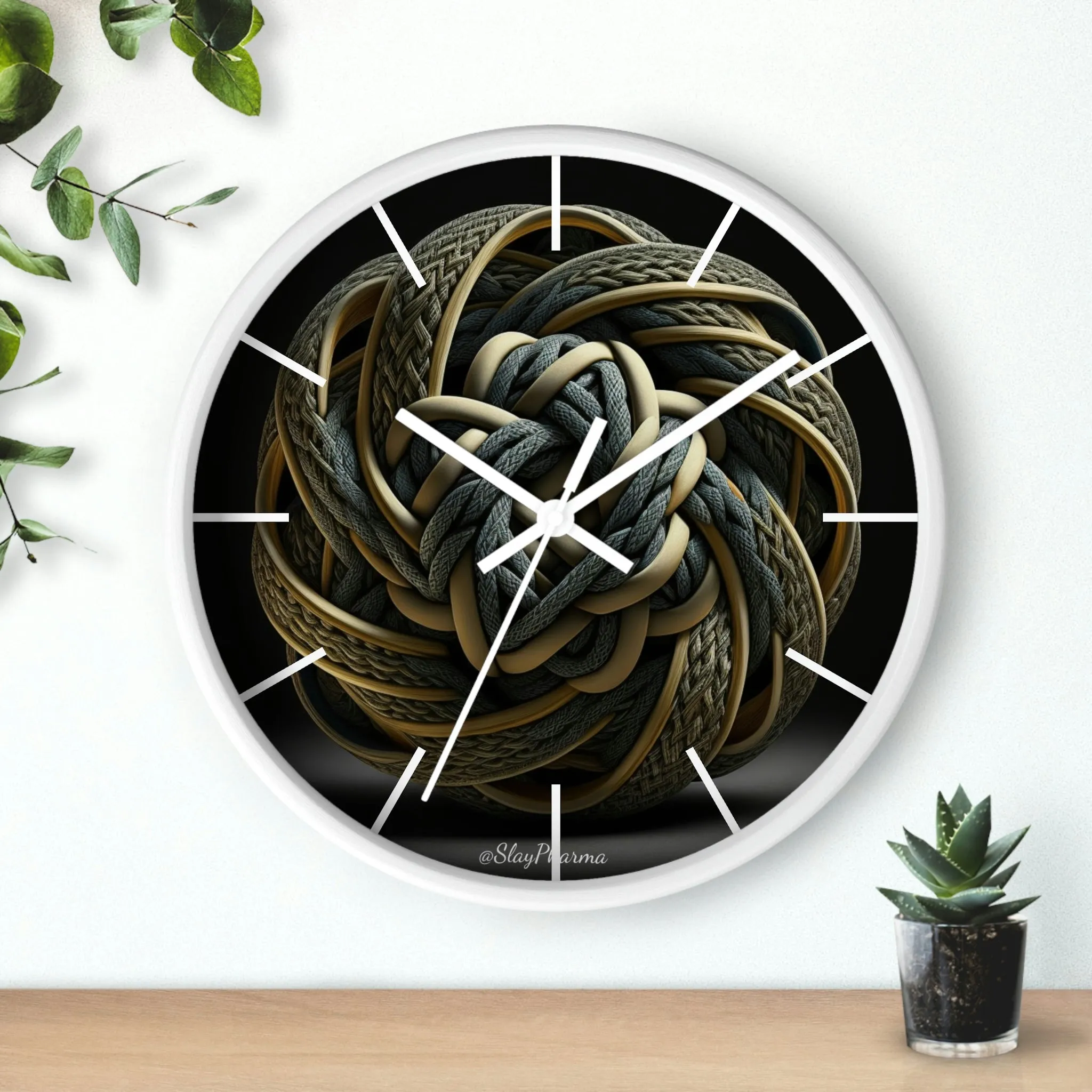 Geometric Wall Clock #10 w/ lines