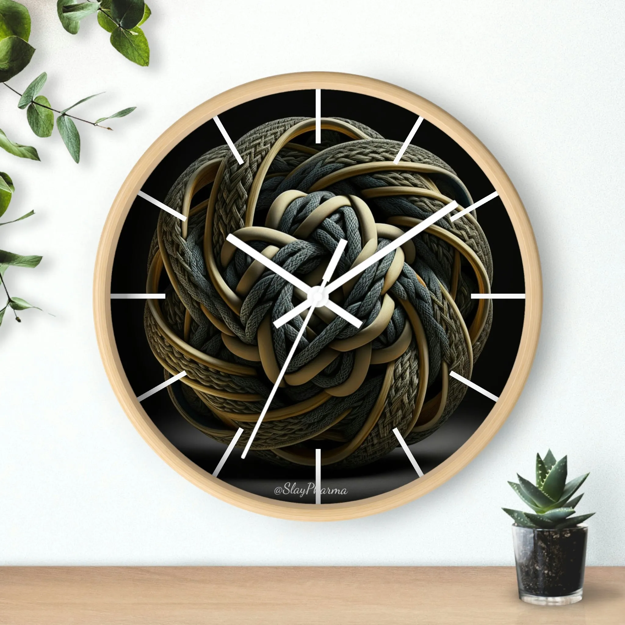 Geometric Wall Clock #10 w/ lines