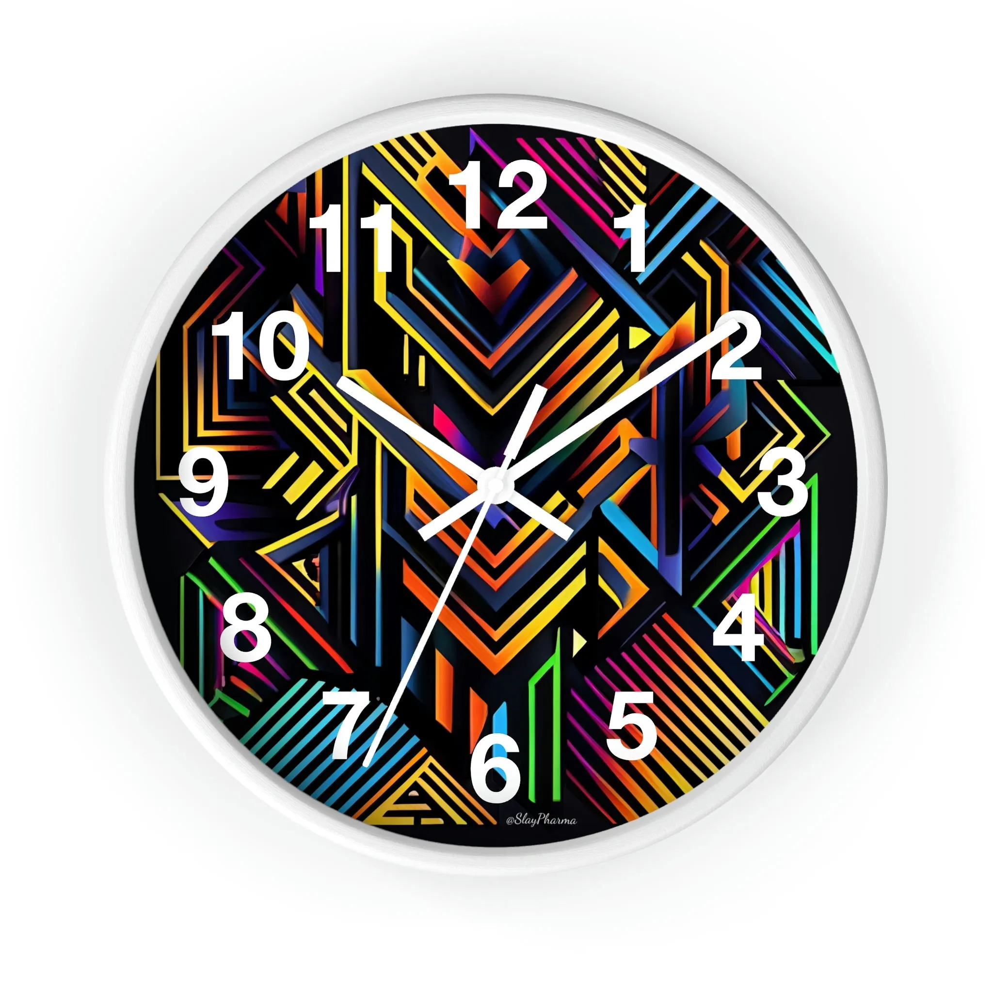 Geometric Wall Clock #3 w/ numbers