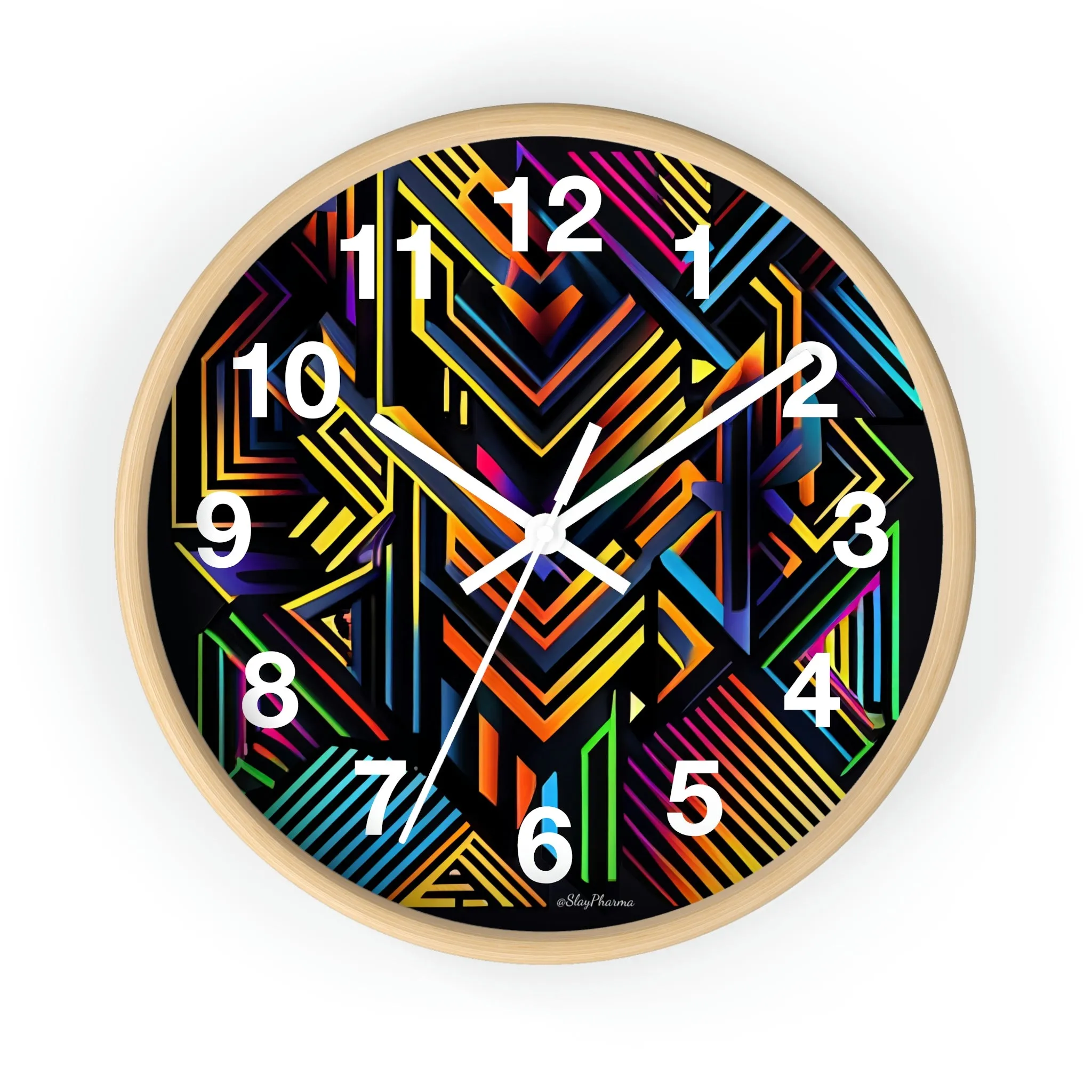 Geometric Wall Clock #3 w/ numbers