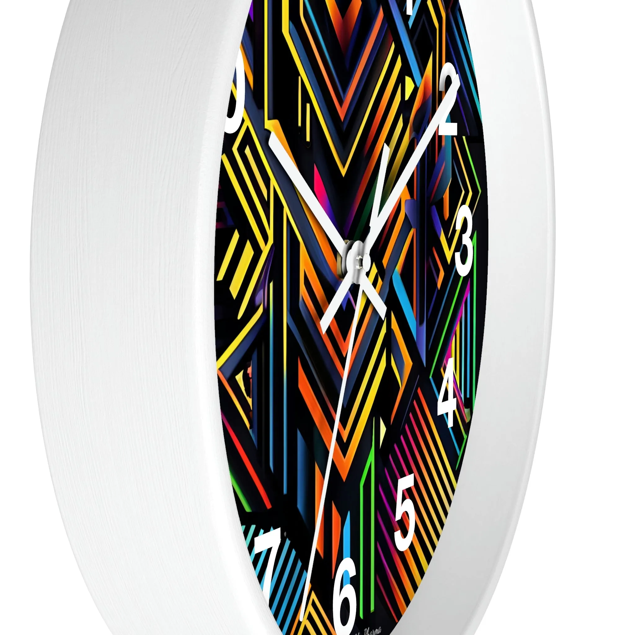 Geometric Wall Clock #3 w/ numbers