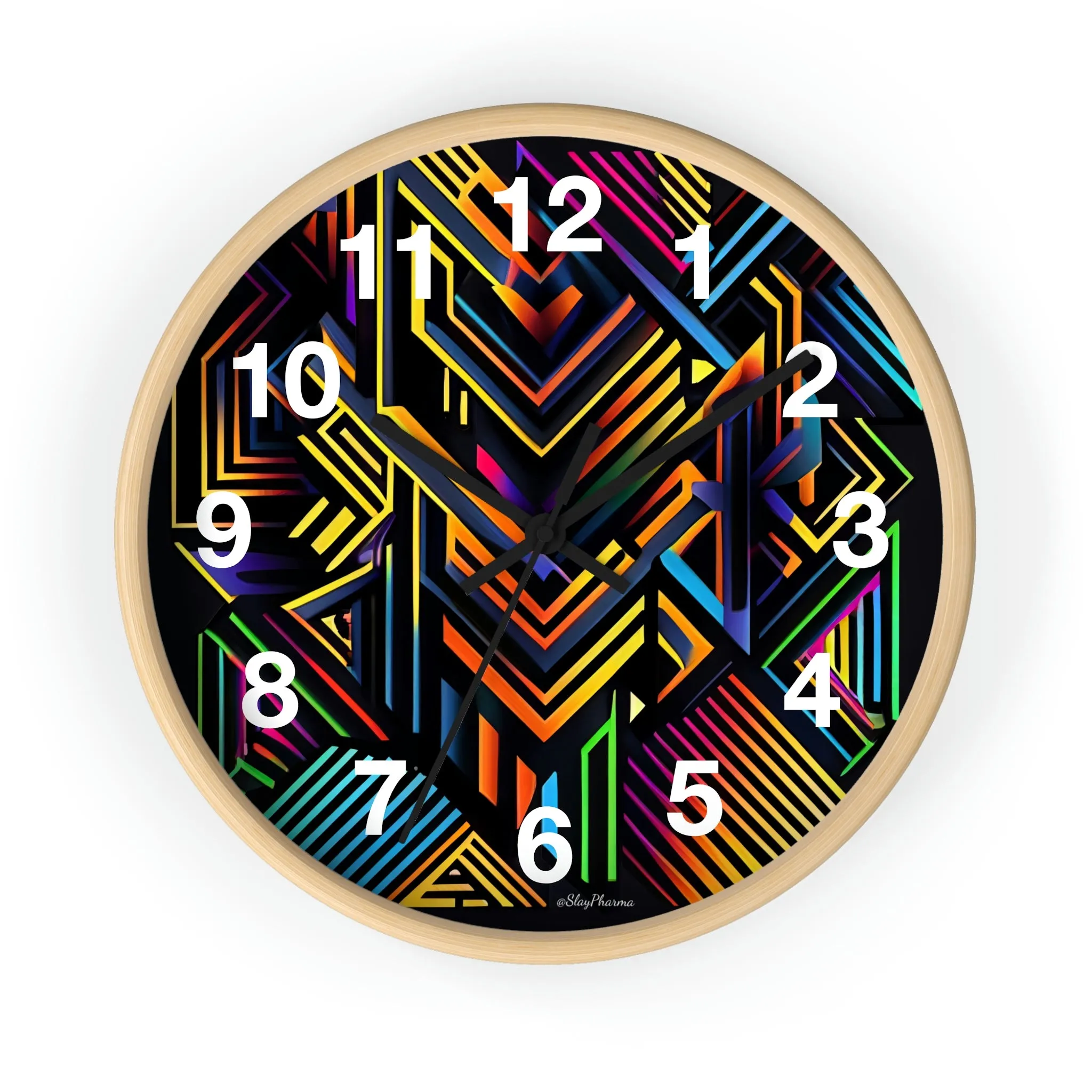 Geometric Wall Clock #3 w/ numbers