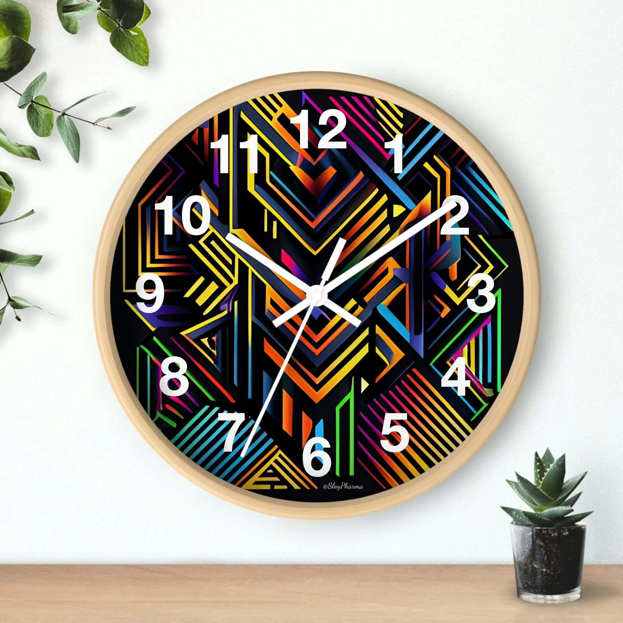 Geometric Wall Clock #3 w/ numbers