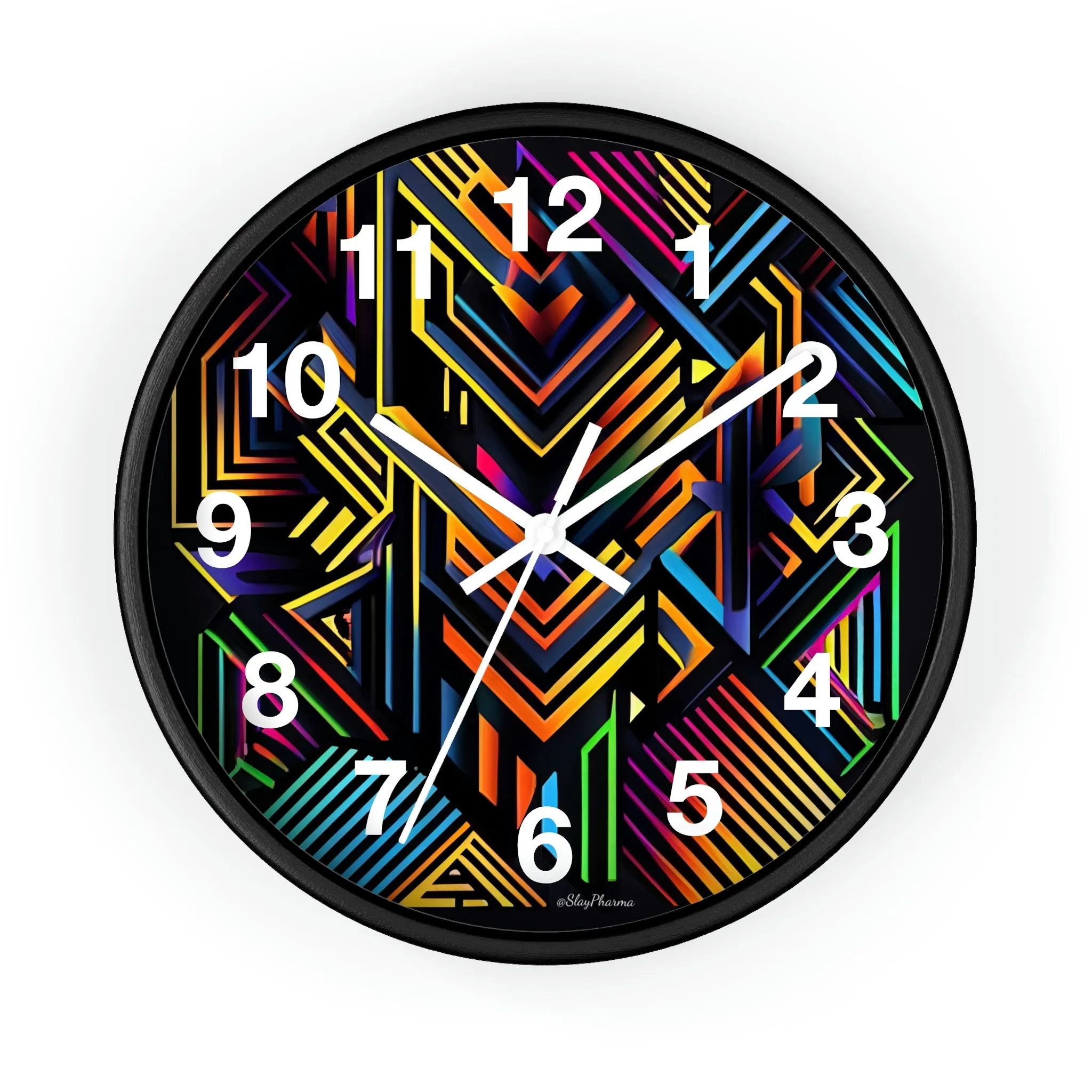 Geometric Wall Clock #3 w/ numbers