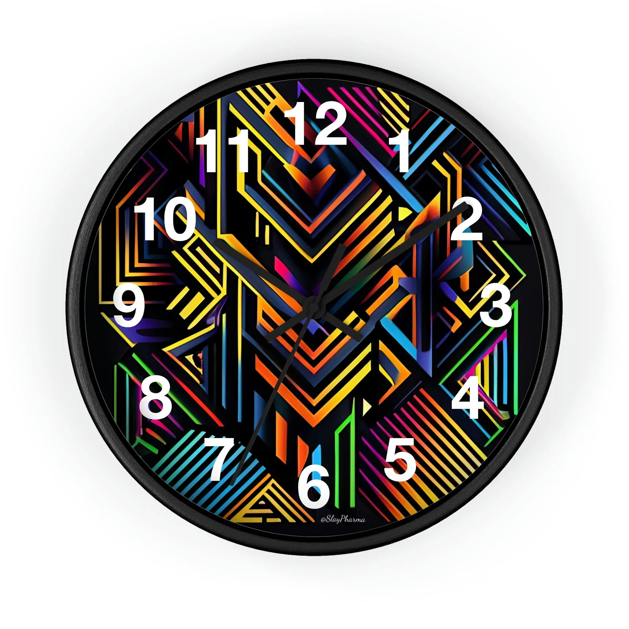 Geometric Wall Clock #3 w/ numbers