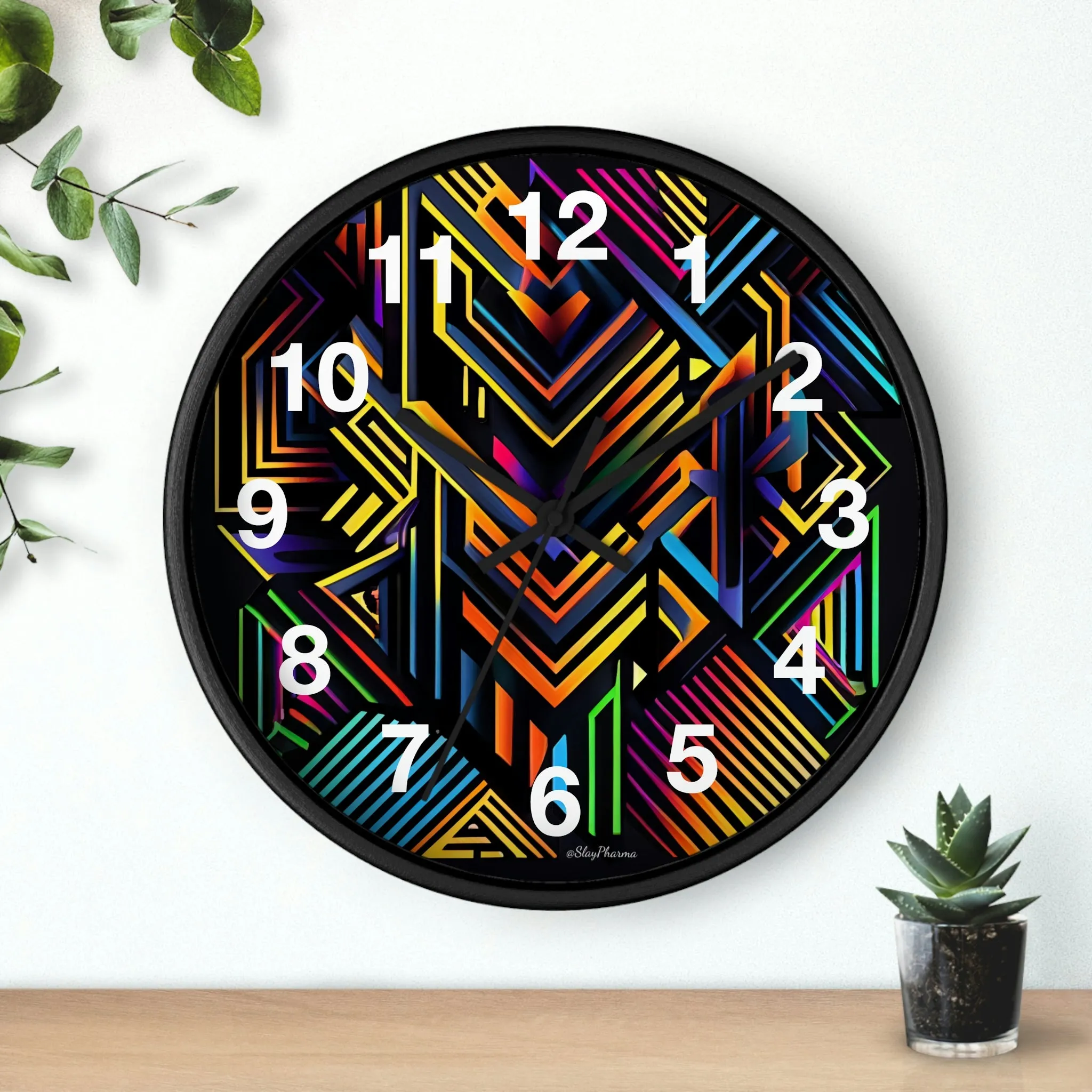 Geometric Wall Clock #3 w/ numbers