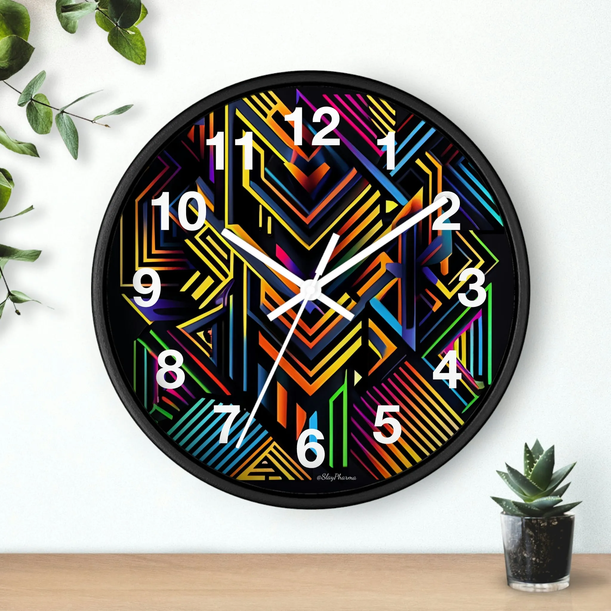 Geometric Wall Clock #3 w/ numbers